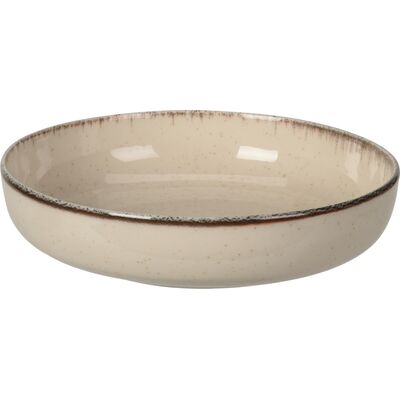 Talerz porcelanowy 20 x 5 cm beżowy