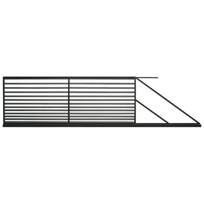 Brama przesuwna Daniel ocynk czarny struktura 400 x 150 cm prawa Polbram