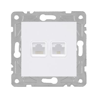 Gniazdo RJ45/RJ11 białe QUAD