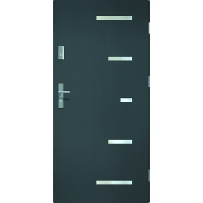Drzwi zewnętrzne P55 SPARTA pełne antracyt 90P