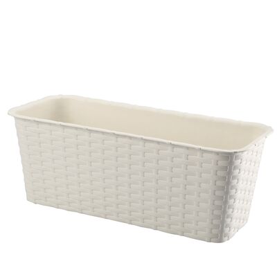 Doniczka balkonowa RATTAN 40 cm kremowa