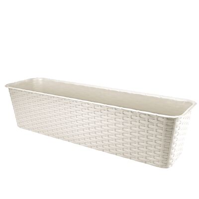 Doniczka balkonowa RATTAN 60 cm kremowa