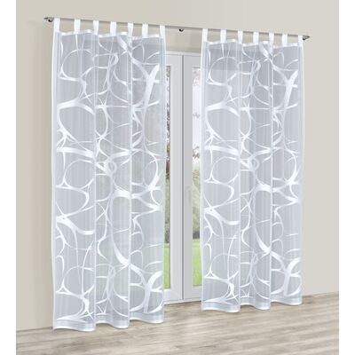 Firanka żakardowa odpasowana z wszytą taśmą marszczącą 250 x 200 cm