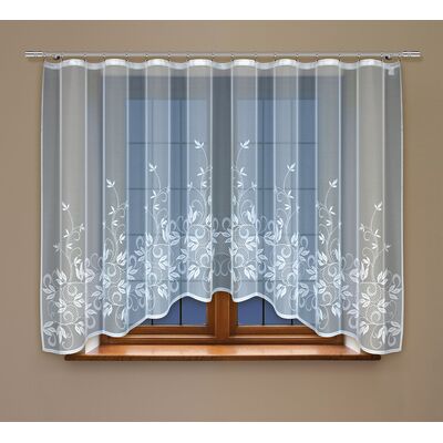 Firanka żakardowa odpasowana z wszytą taśmą marszczącą 160 x 300 cm