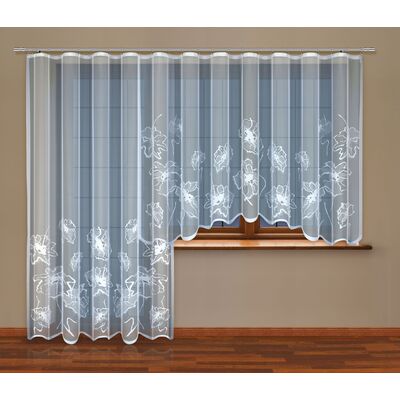 Firanka żakardowa odpasowana z wszytą taśmą marszczącą 250 x 200 cm