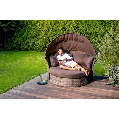 Sofa polyrattanowa składany daszek Madera 176 cm