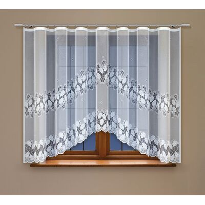 Firanka żakardowa odpasowana z wszytą taśmą marszczącą 160 x 300 cm