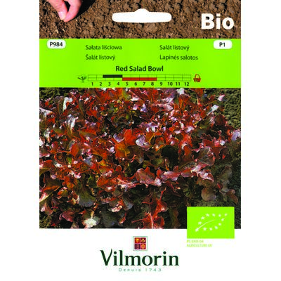 Sałata liściowa BIO Red Salad Bowl czerwona 0,5 g Vilmorin Garden