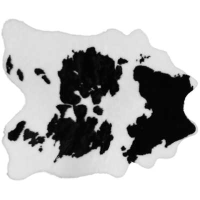 Dywan Sztuczne Futro Rodeo 85 x 105 cm biało-czarny