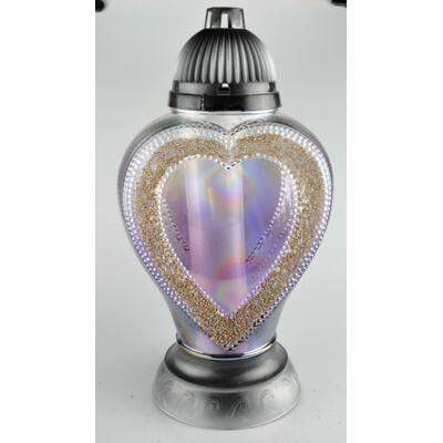 Znicz serce tęcza 42 cm