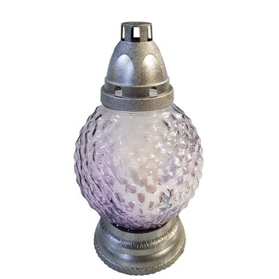 Znicz szklany kulka F 25 cm fioletowy