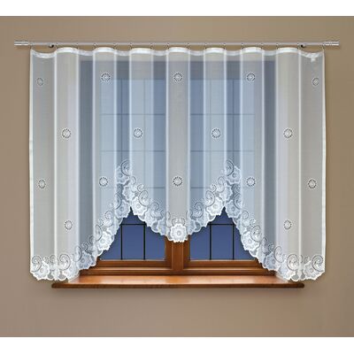 Firanka żakardowa odpasowana z wszytą taśmą marszczącą 160 x 300 cm