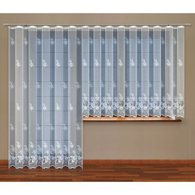 Firanka żakardowa odpasowana z wszytą taśmą marszczącą 250 x 200 cm