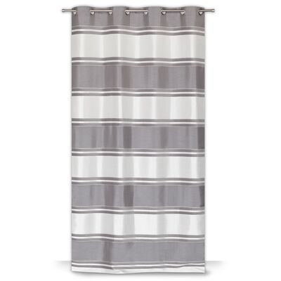 Zasłona na przelotkach biało-szara 140 x 240 cm różnokolorowa