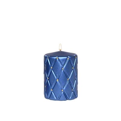 Świeca pieńkowa 100 x 70 pikowana kratka metalik szafirowa
