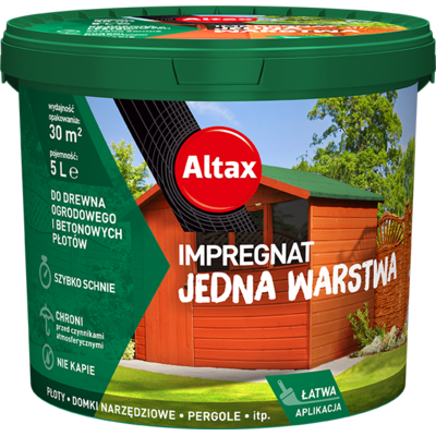 Impregnat do drewna ogrodowego jedna warstwa 5 l antracyt Altax
