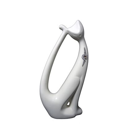 Figurka szkliwiona kot Modern Swarovski 28 cm Souvenire