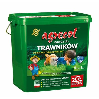 Nawóz Super wieloskładnikowy do trawników 5 kg + 1 kg gratis