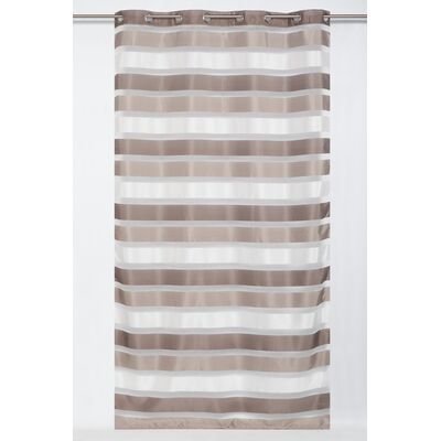 Firana na przelotkach 140 x 240 cm ciemnoszara, poziome pasy