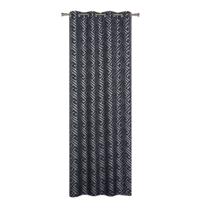 Zasłona z kółkami GREKO 140 x 260 cm czarno-srebrny