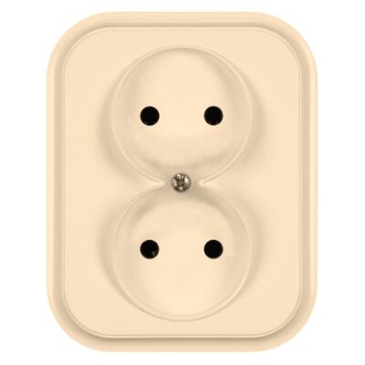 Gniazdo podwójne Eco beżowe 2x2P