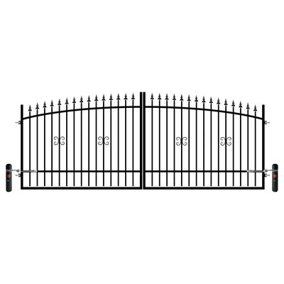 Brama dwuskrzydłowa Damian RAL 9005 400 x 130 - 150 cm z automatem