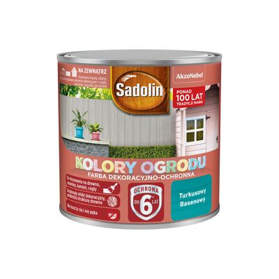 Farba dekoracyjno-ochronna Kolory Ogrodu Turkusowy Basenowy 0,25 l Sadolin