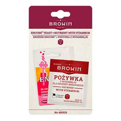 Drożdże Enovini + pożywka z witaminą B1 Browin