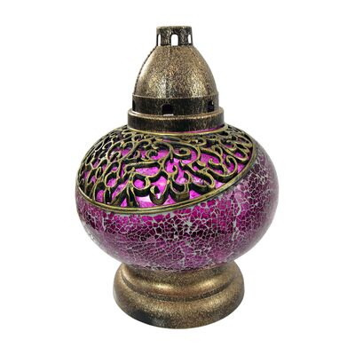 Znicz witraż Kulka 26 cm fioletowy Ilumini