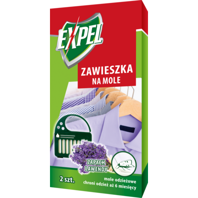 Zawieszka na mole zapach lawendy 2 sztuki EXPEL