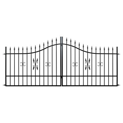 Brama dwuskrzydłowa Tytus ocynk RAL9005 500 x 120 - 150 cm