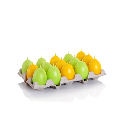 Świeca Jajko kolorowe 45 x 60 mm żółty/seledynowy mix