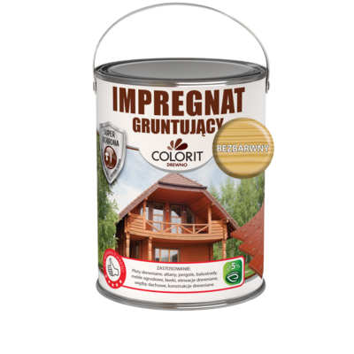 Impregnat gruntujący Bezbarwny 4,5 l Colorit Drewno