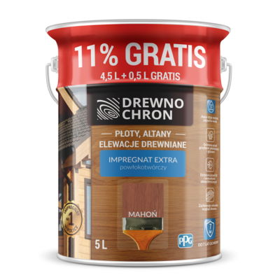 Impregnat EXTRA powłokotwórczy mahoń 4,5L+11% gratis