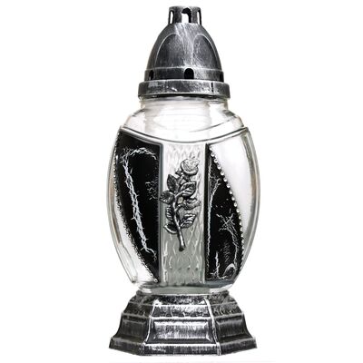 Znicz szklany 29,5 cm Z-32/SR srebrny