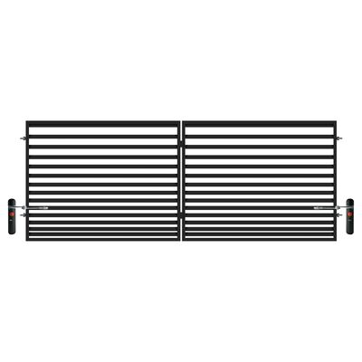 Brama dwuskrzydłowa Daniel ocynk czarny struktura 400 x 150 cm z automatem Polbram