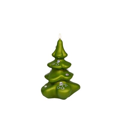 Świeca Zimowe Drzewko średnia oliwkowa metalik półmat