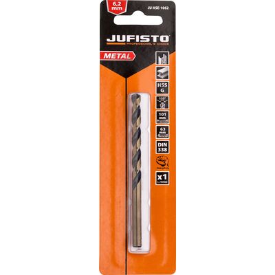 Wiertło do metalu HSS-G głęboko szlifowane 6,2 x 101 mm Jufisto