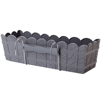 Skrzynka drewnopodobna 55 z uchwytami antracyt