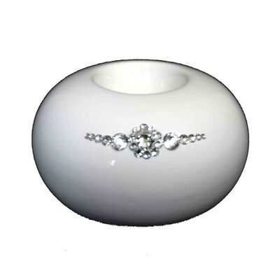 Świecznik szkliwiony kula płaska Swarovski 11 cm Souvenire