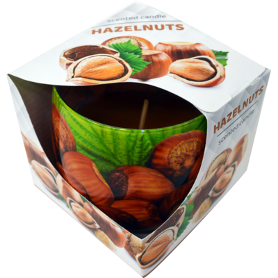 Świeca szklanka powlekana 100 g orzech laskowy