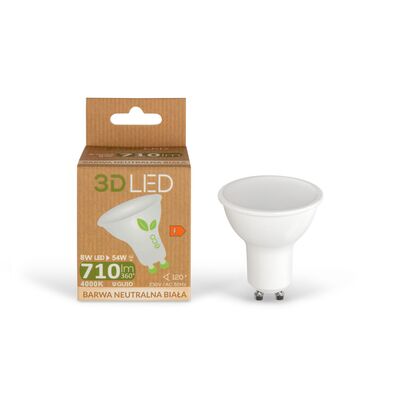Żarówka 3D LED GU10 8 W barwa neutralna