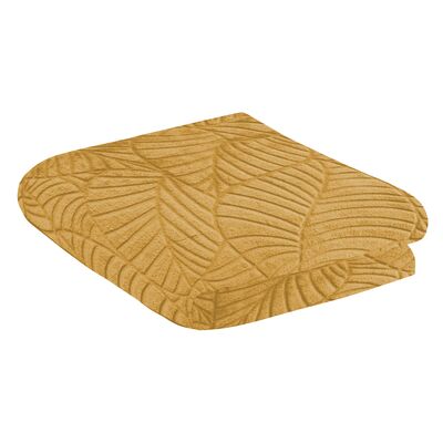 Koc flanelowy Leafline 150 x 200 cm musztardowy
