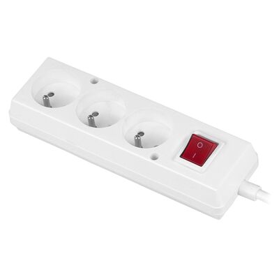 Gniazdo przenośne trzykrotne 3 x 2p+Z z wyłącznikiem 16 A, 250 V białe