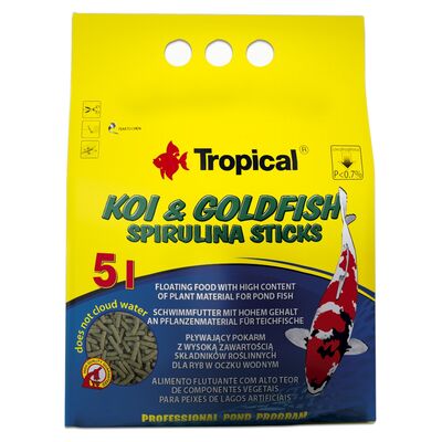Pokarm dla ryb pływający koigoldFish Spirulina Sticks 5 l / 400g worek Tropical