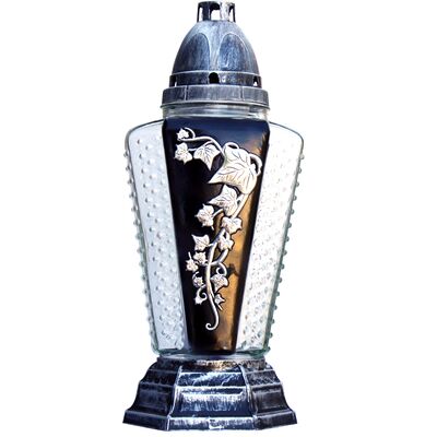 Znicz szklany 31,5 cm Z-42 srebrny