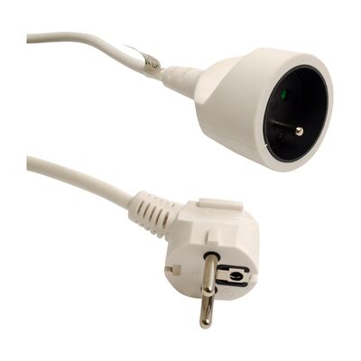 Przedłużacz 1-gniazdowy z uziemieniem PS01 1,5 m biały DPM