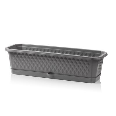Skrzynika balkonowa Diamante 40 cm szara