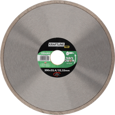 Tarcza diamentowa do cięcia na mokro pełna 200 x 25.24/22,23 mm KRAFTLINE PRO