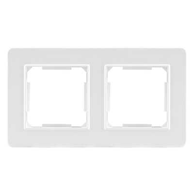 Ramka podwójna plastikowa biała QUAD